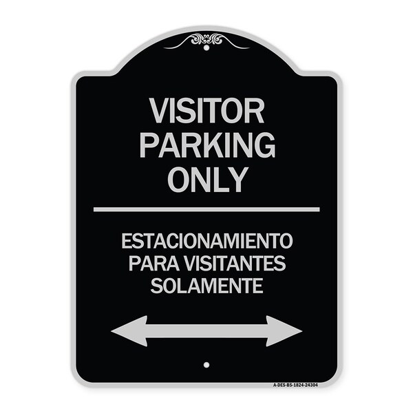 Bilingual Reserved Parking Visitor Parking Only Estacionamiento Para Visitantes, A-DES-BS-1824-24304